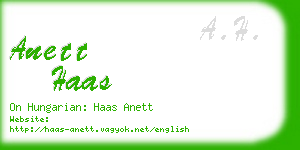 anett haas business card